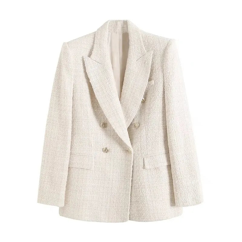 Blazer De Tweed Feminino Botões Dourado Antonnela