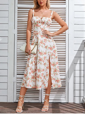 Vestido Midi com Estampa Floral