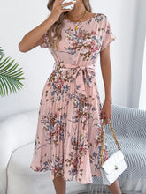 Vestido Plissado Midi Floral